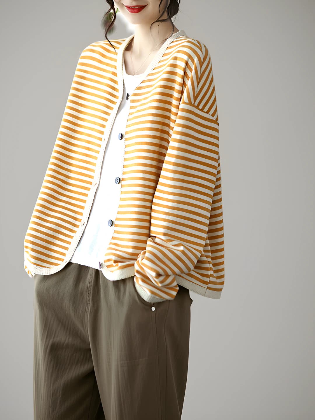 Khaki striped