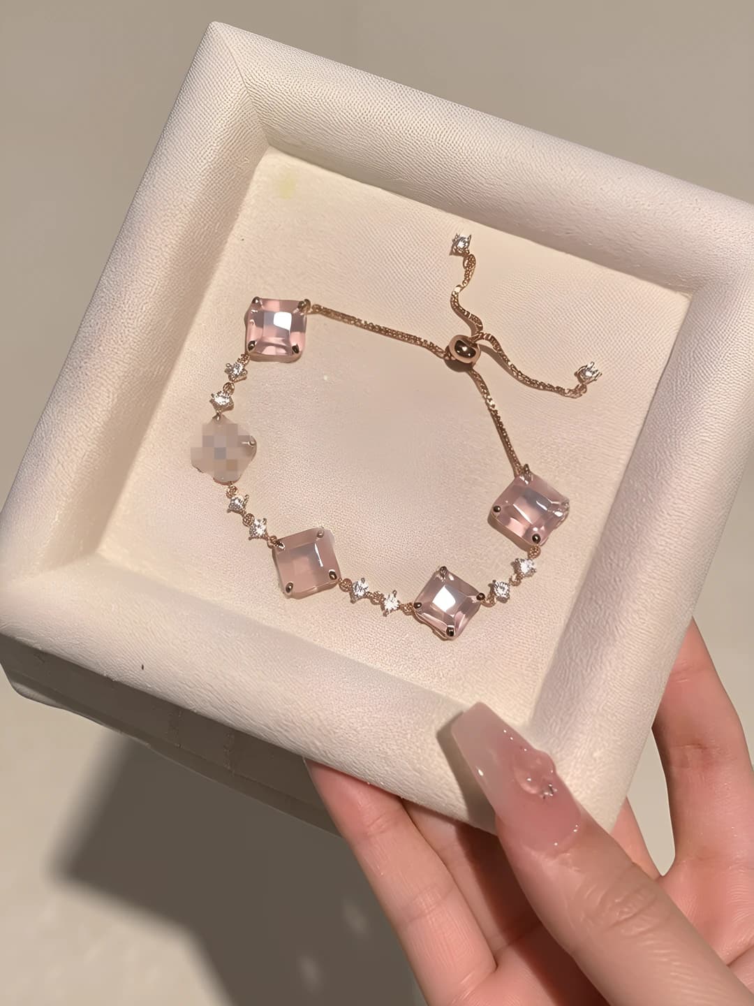 Pink floral bracelet
