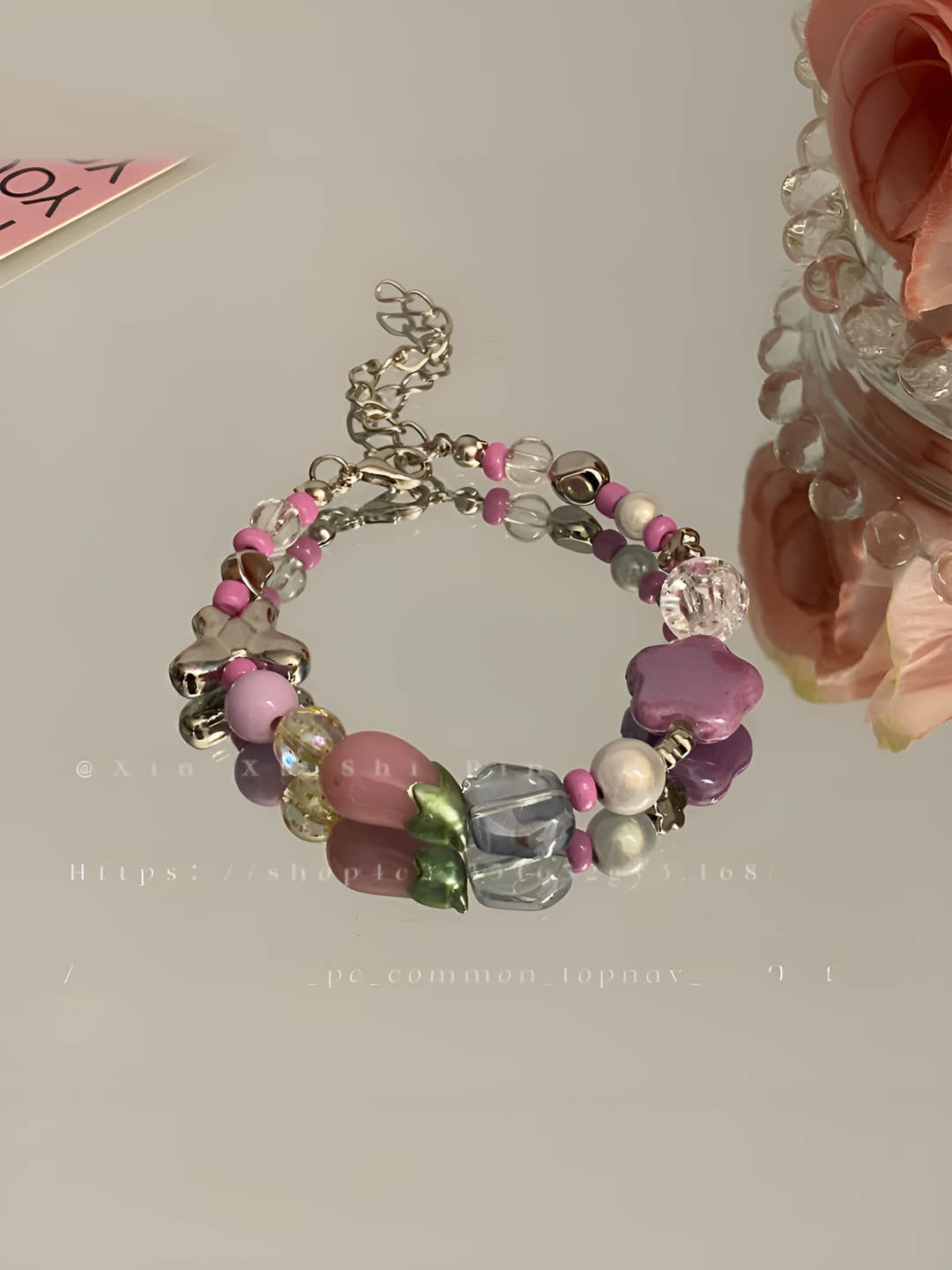 Purple beaded bracelet
