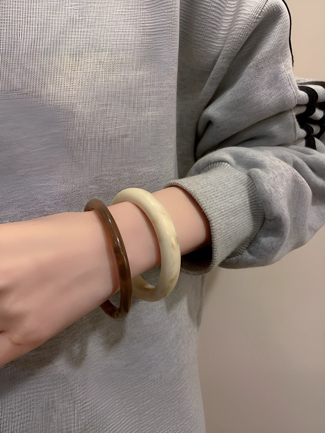 Brown thin + milk white thick, 2 pcs
