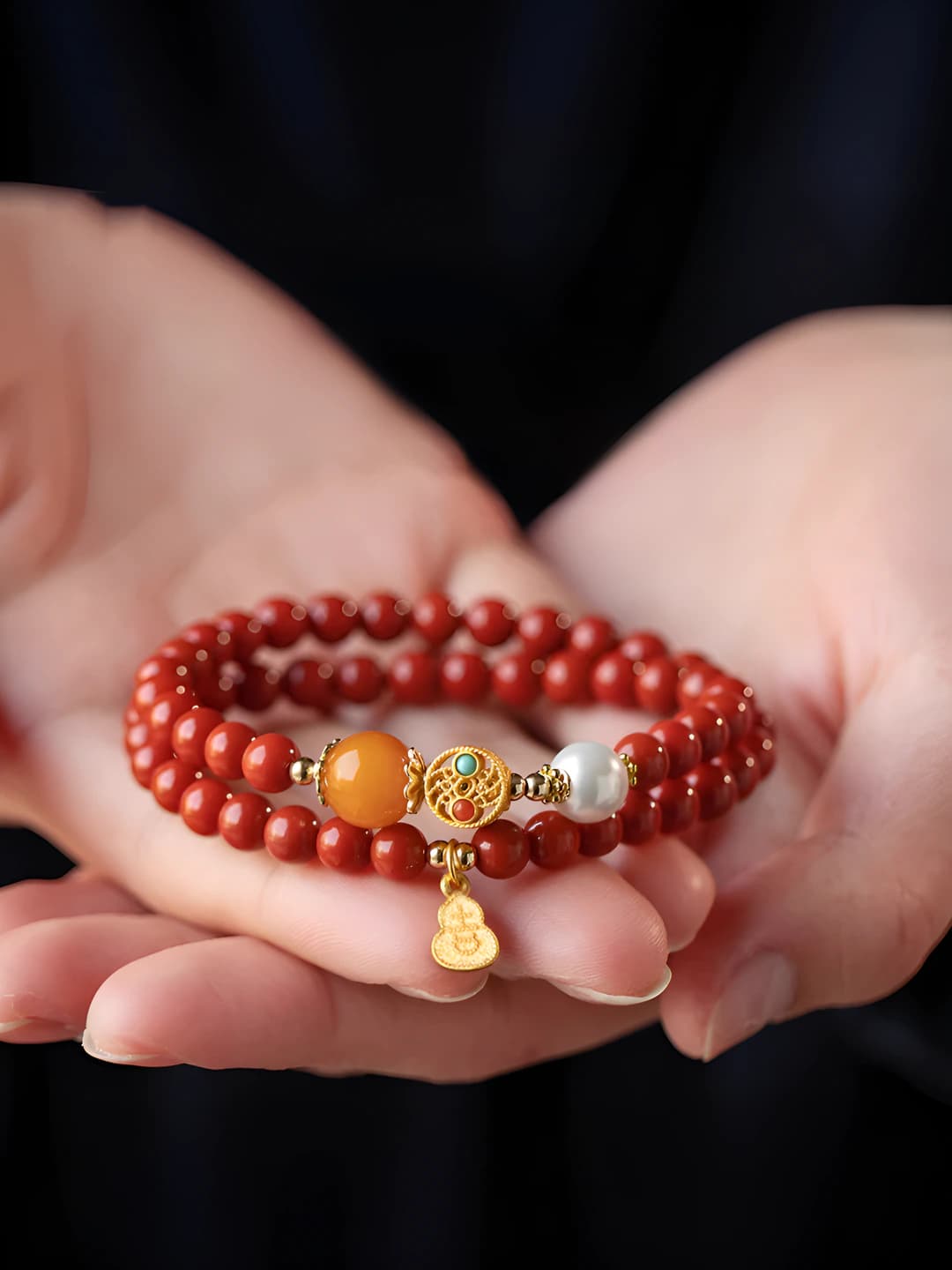 Chuo chuo fenghua red sand (double loop bracelet) 6mm