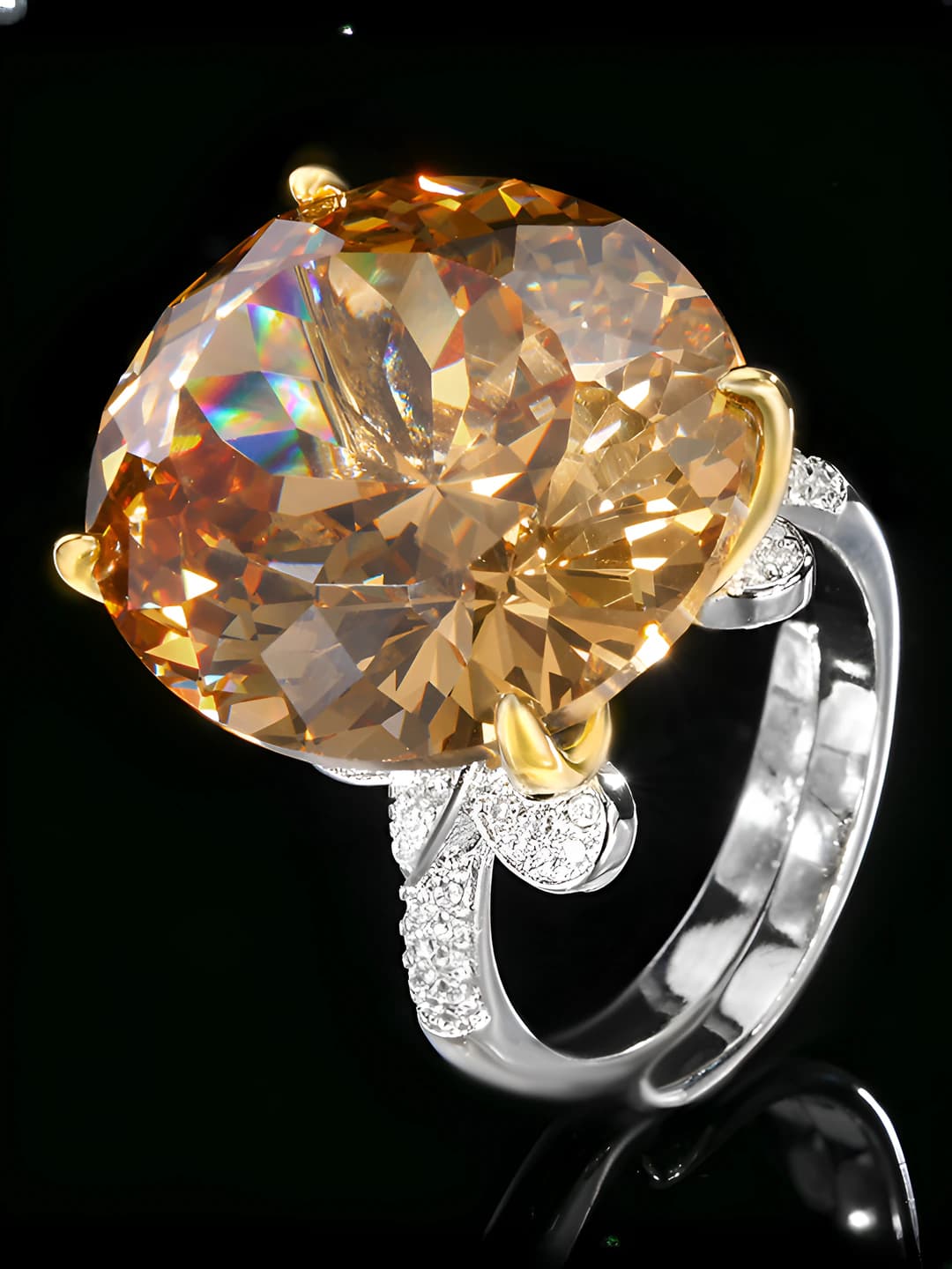 Birdcutter cut Champagne Ring
