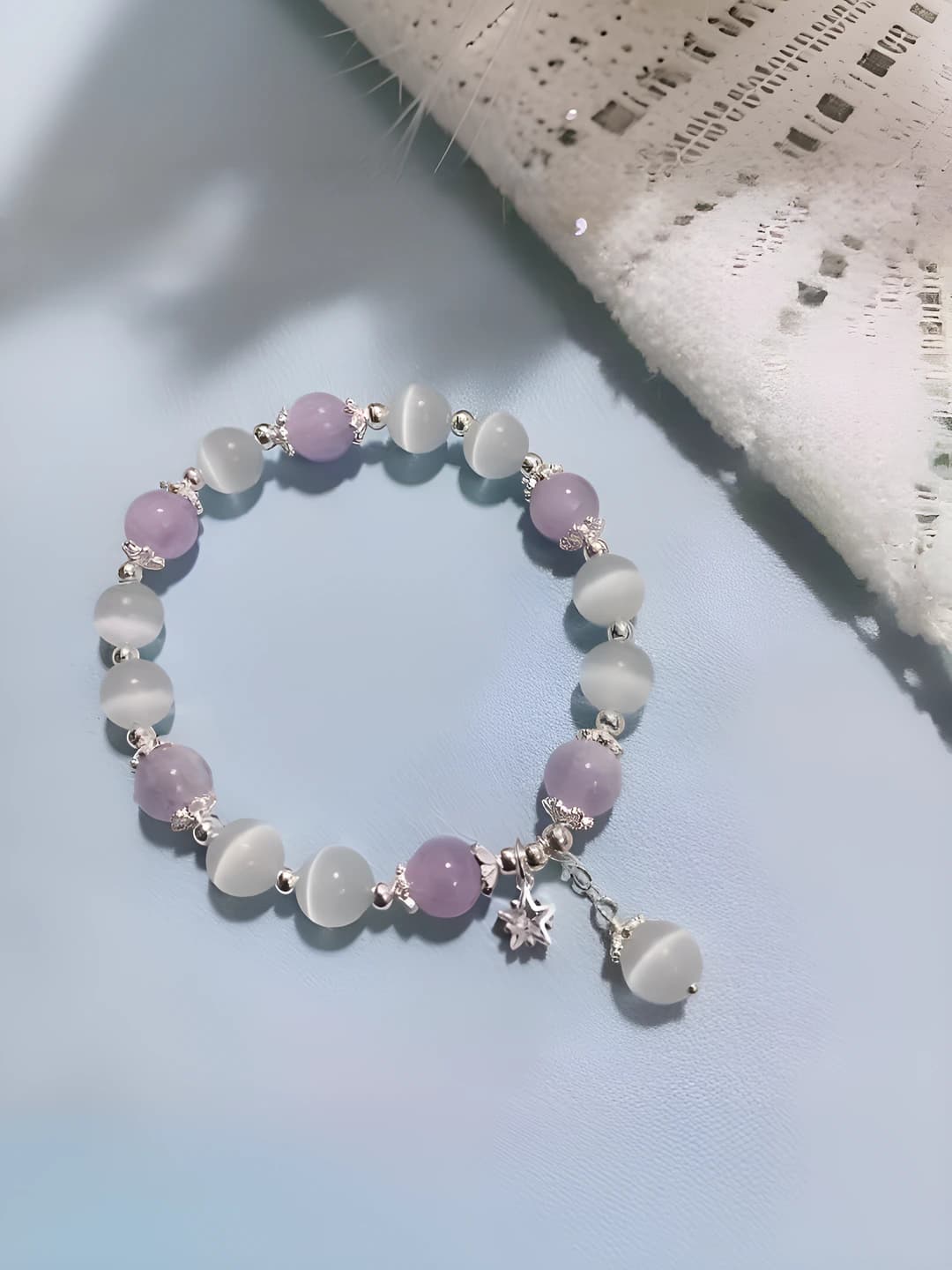 Purple cat-eye star bracelet
