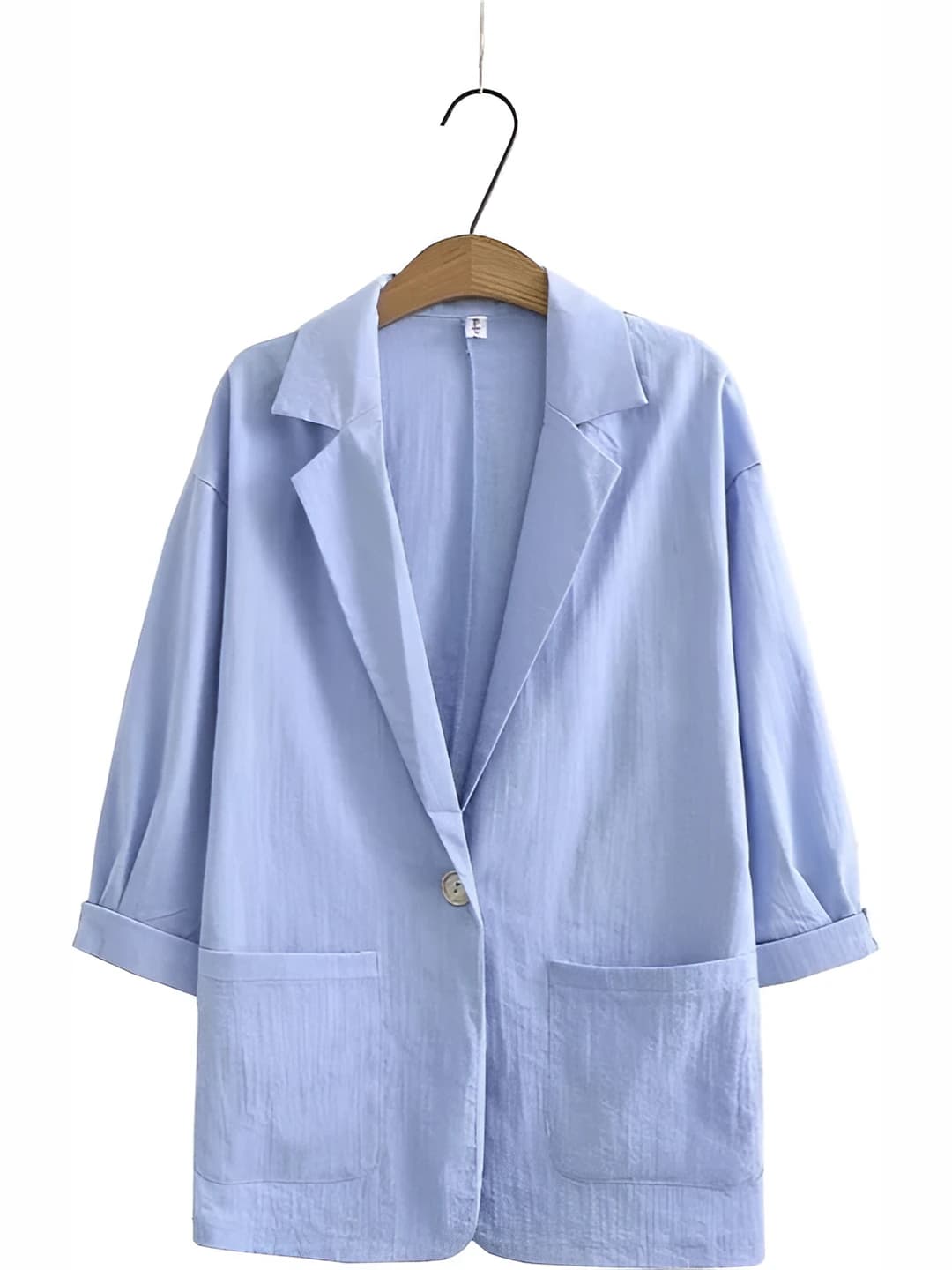Women's solid colour plus size casual blazer and short shorts set, long sleeve, main fabric composition: main fabric share 30% exclusive, fabric 2 share 50% (inclusive) - 70% (exclusive)