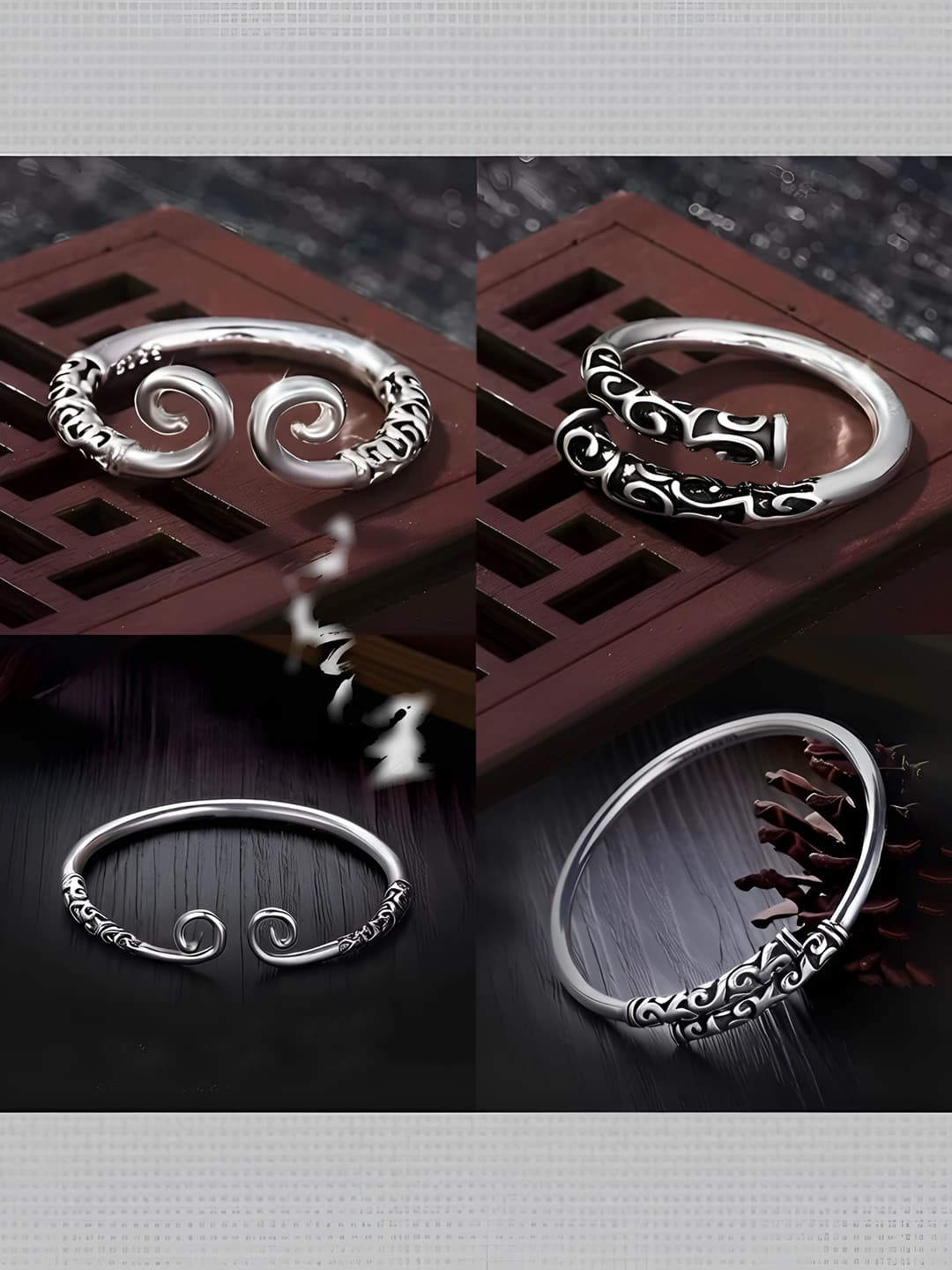 Open bangle for couples: Sun Wukong and Jin Gu Zhou design element, zinc alloy, Korean-Japanese style