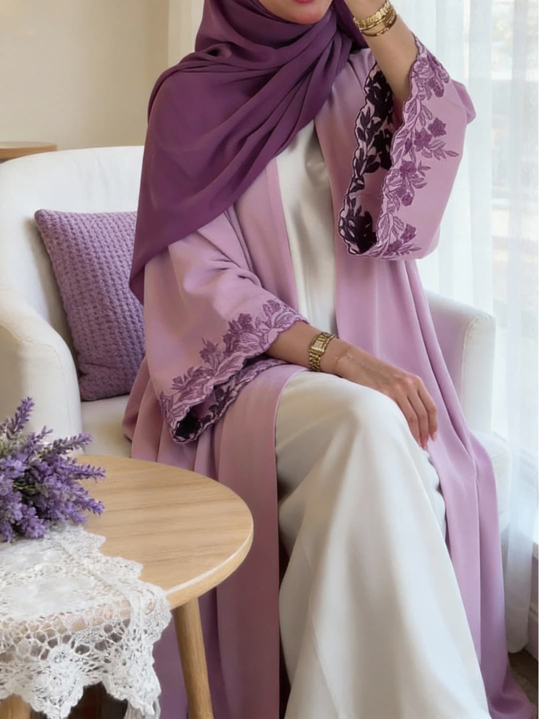 Purple floral + Light pink floral