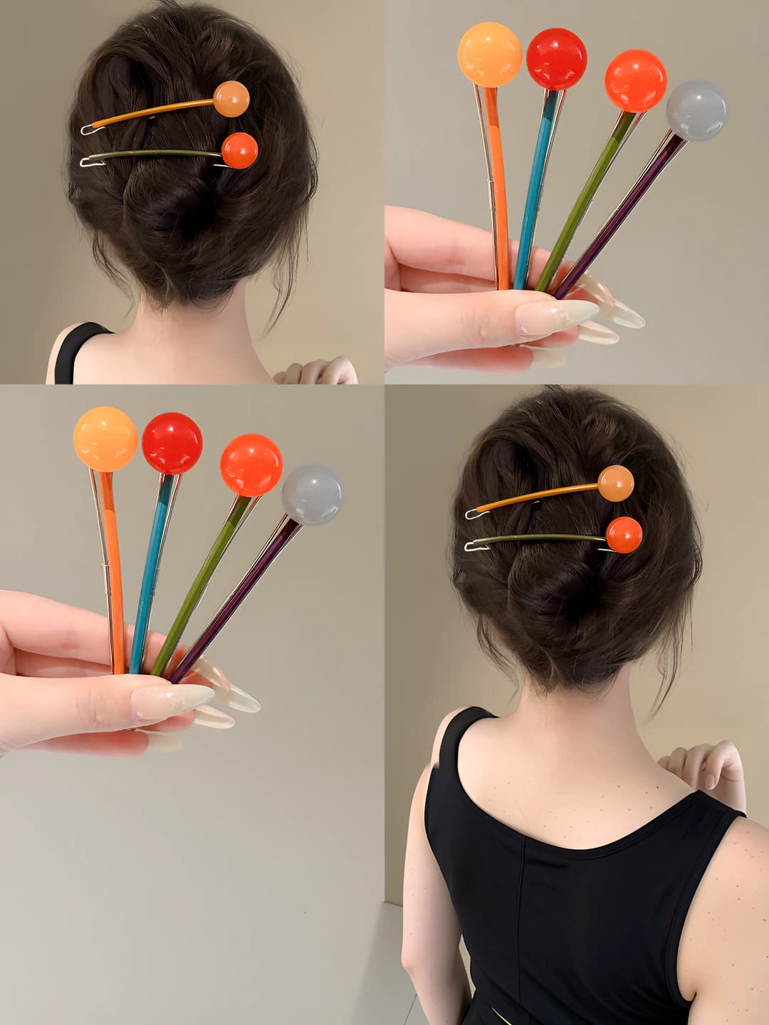 Women's Korean style one-row frog hair clip