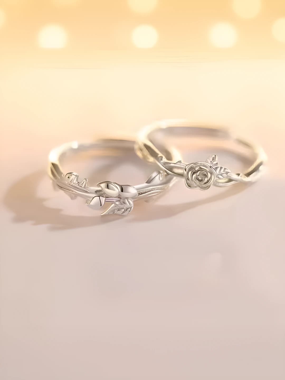 Wheat and rose ring [Pair]