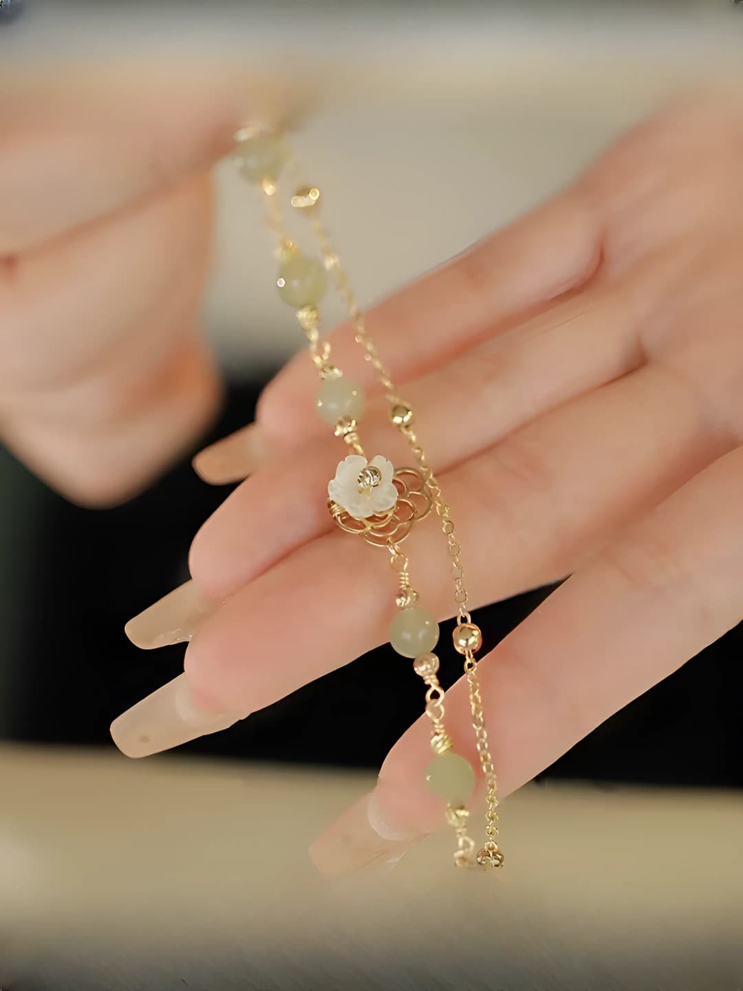 Women's bracelet: mixed material, handmade, summer, floral pattern, Korean-Japanese style
