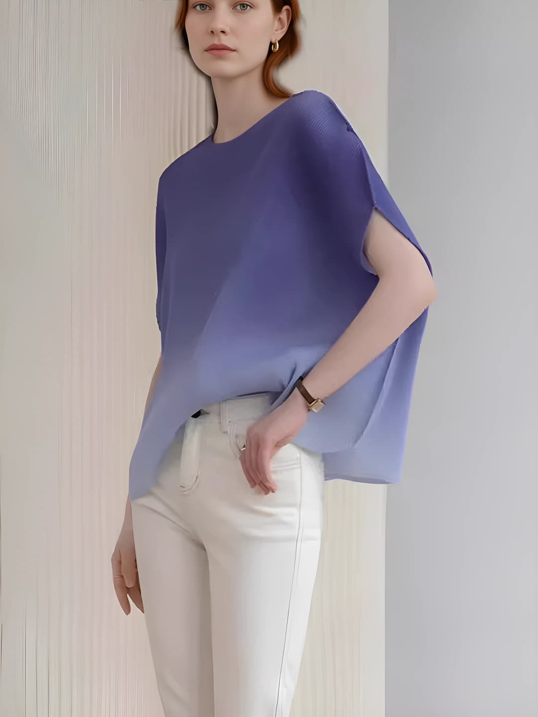 Women's loose fit dropped shoulder top with short sleeve, thin, slimming, plus size, with design