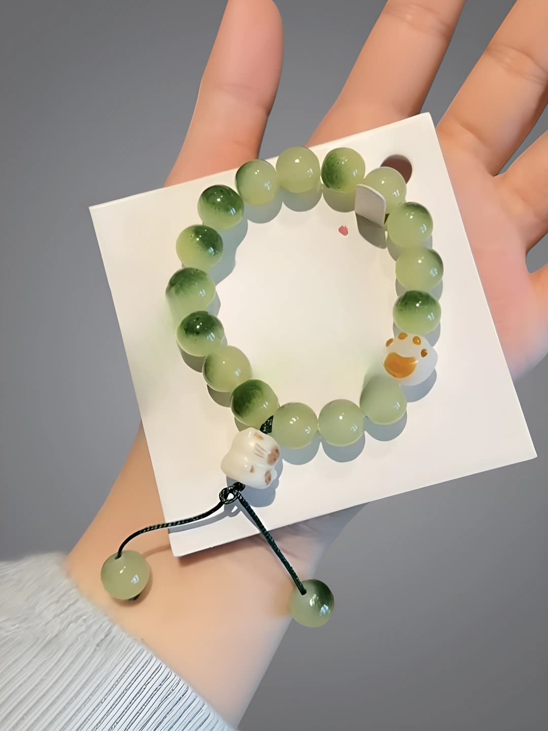 M167 Teal grape cat paw bracelet