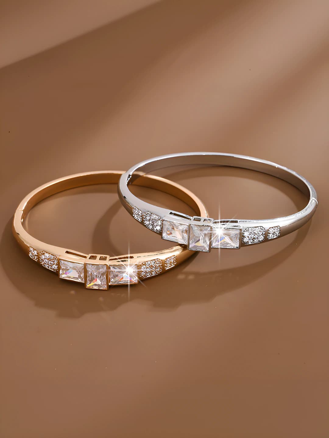 Women's retro style metal bracelet with micro zircon, geometric design element, for daily wear