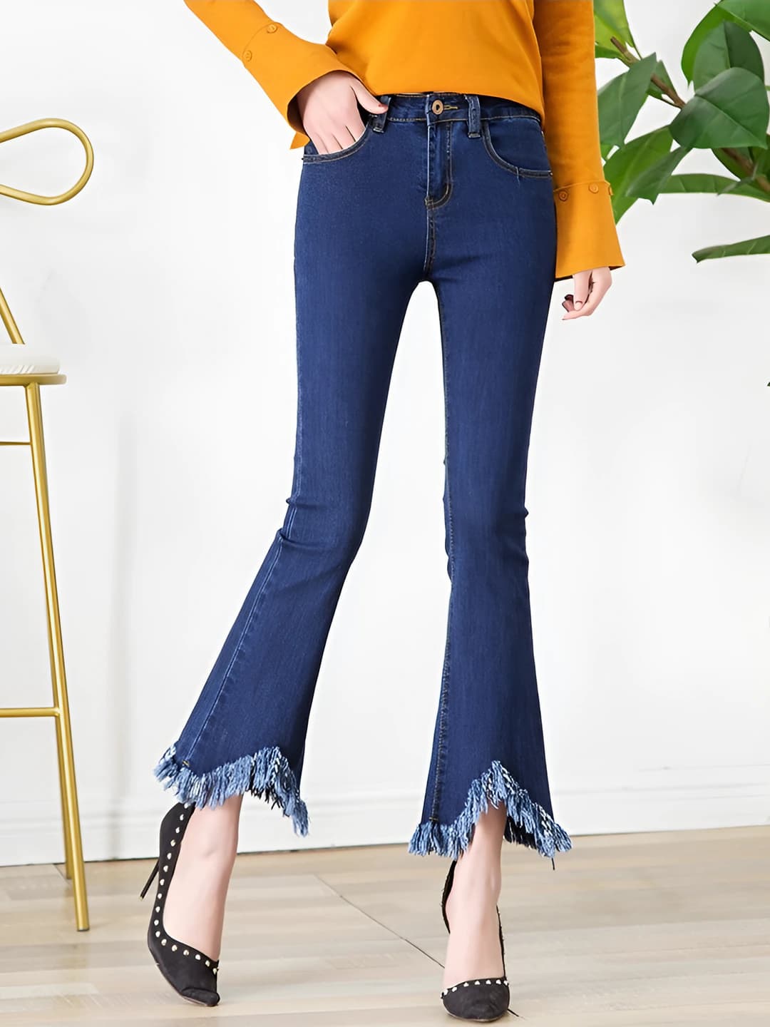 Blue - triangle fringe