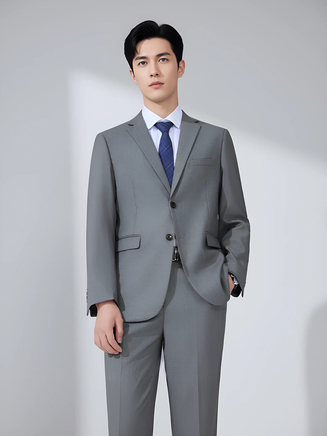 Light gray men's suit