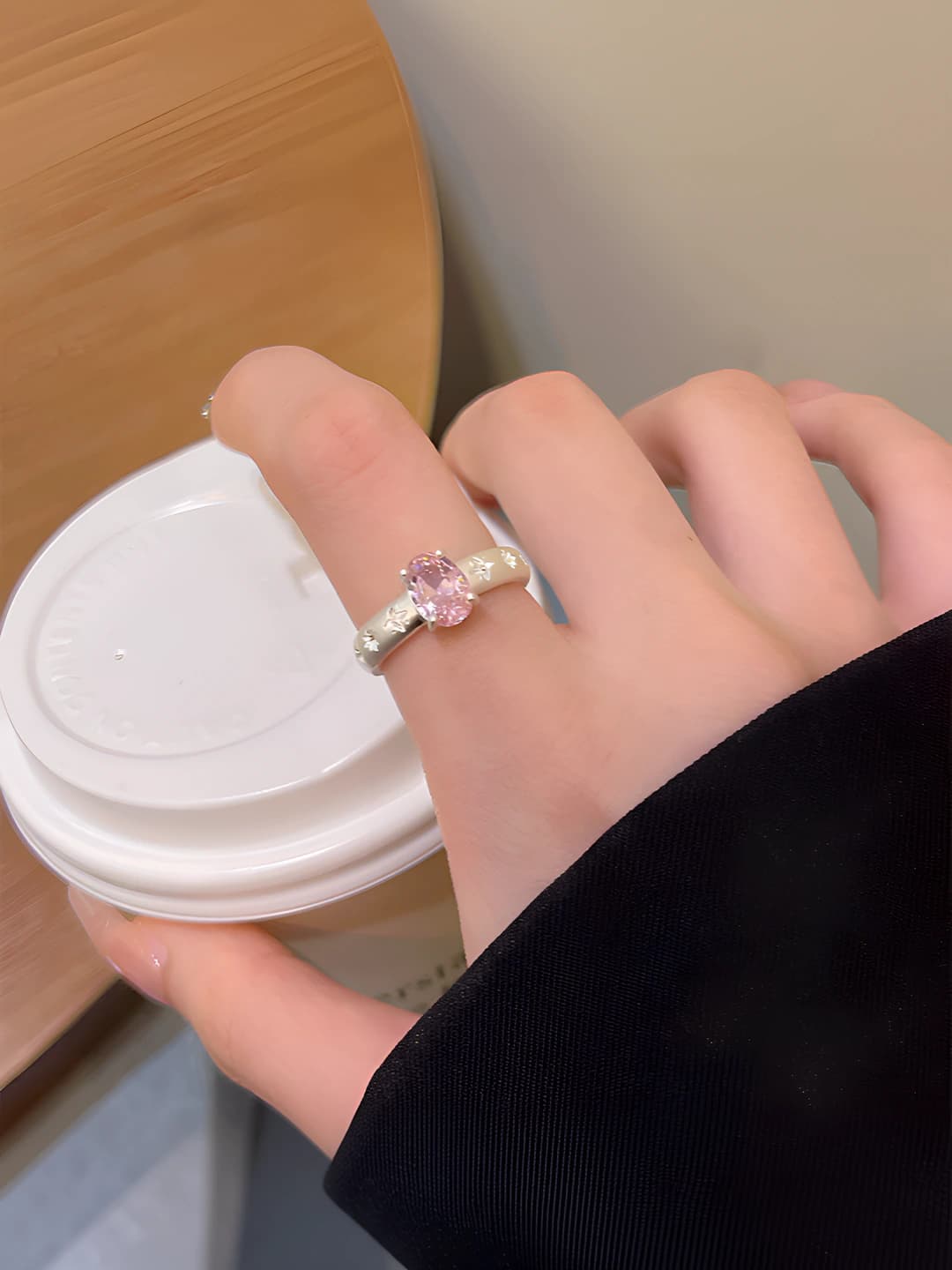 J926 Silver b, pink zircon