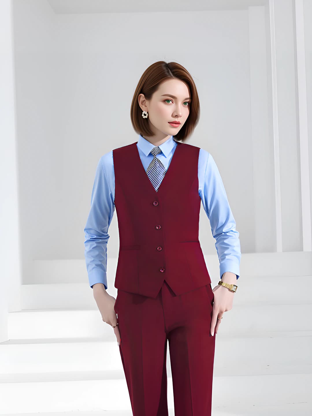 Red women's apron