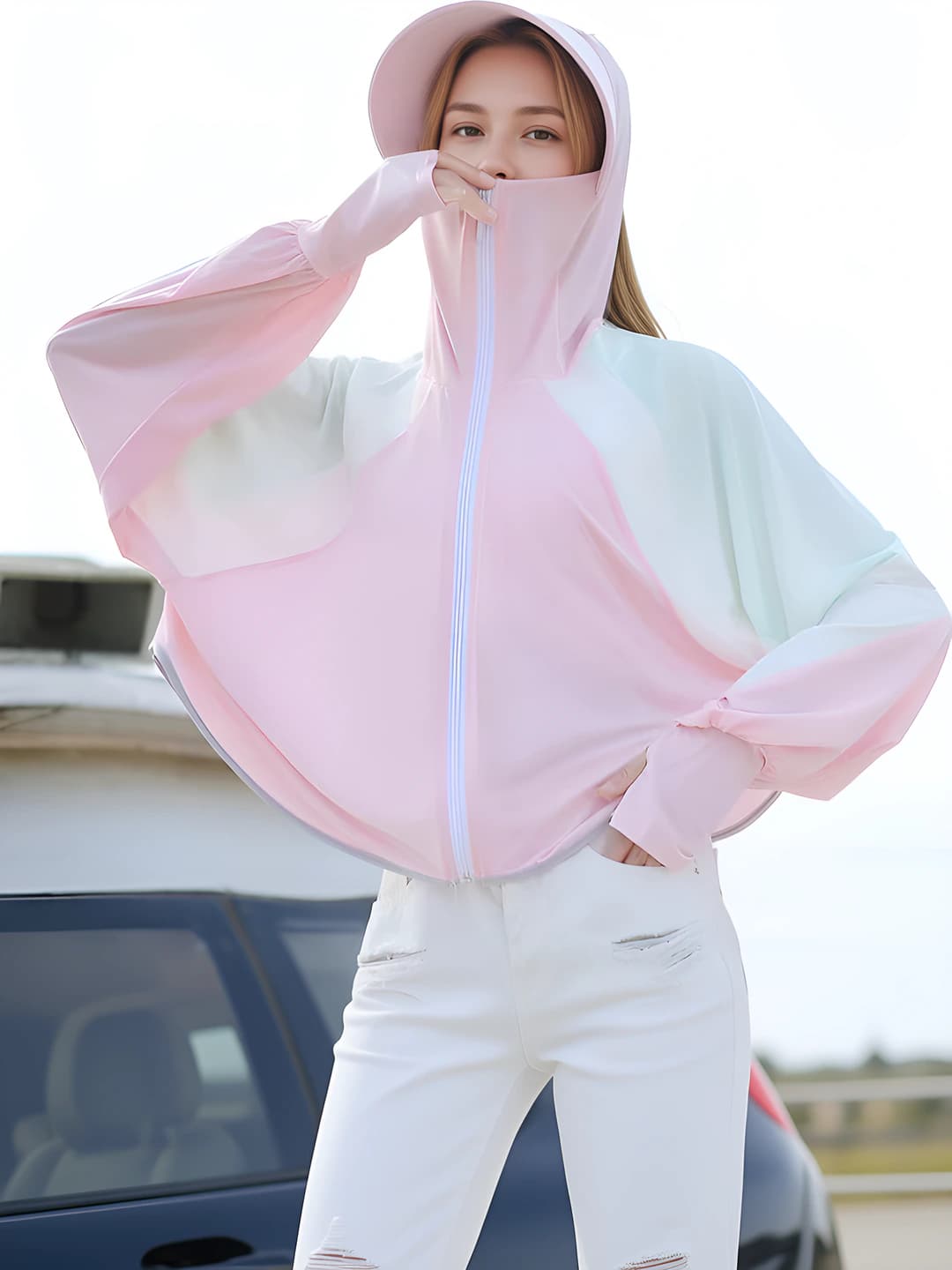 Jacquard mesh pink