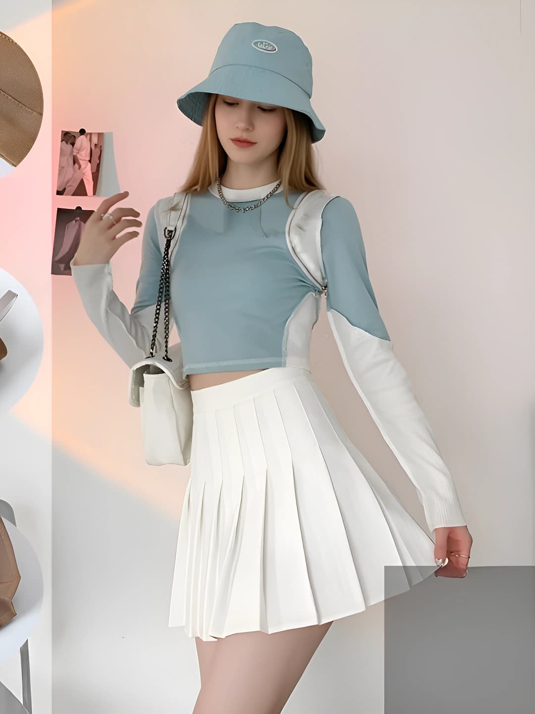 White, wrinkle-resistant, long