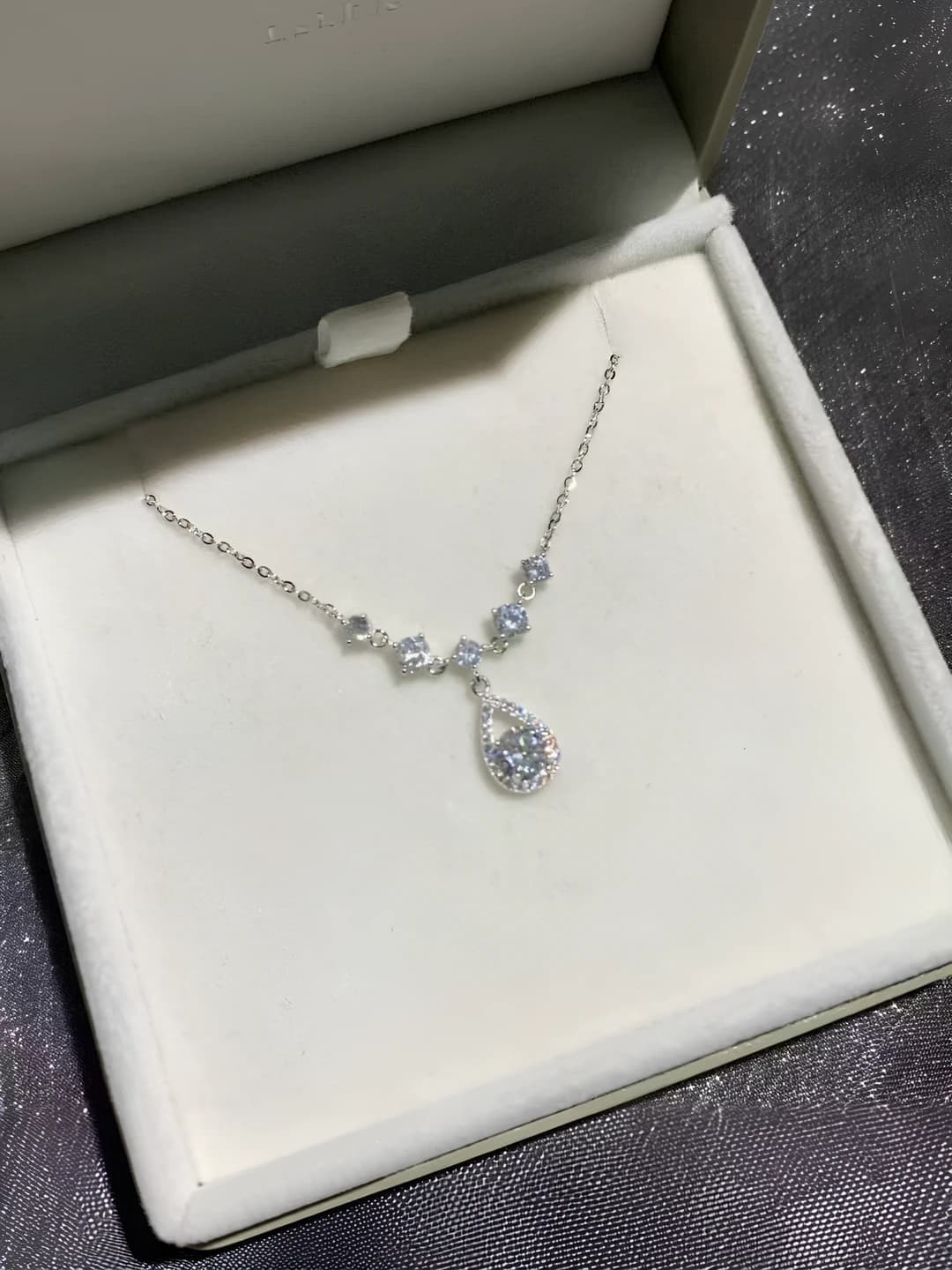 Women's zircon 'Mermaid's Tears' collar chain, preppy style, 41-50 cm