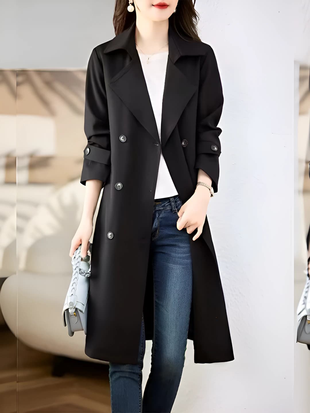 Black, with lining