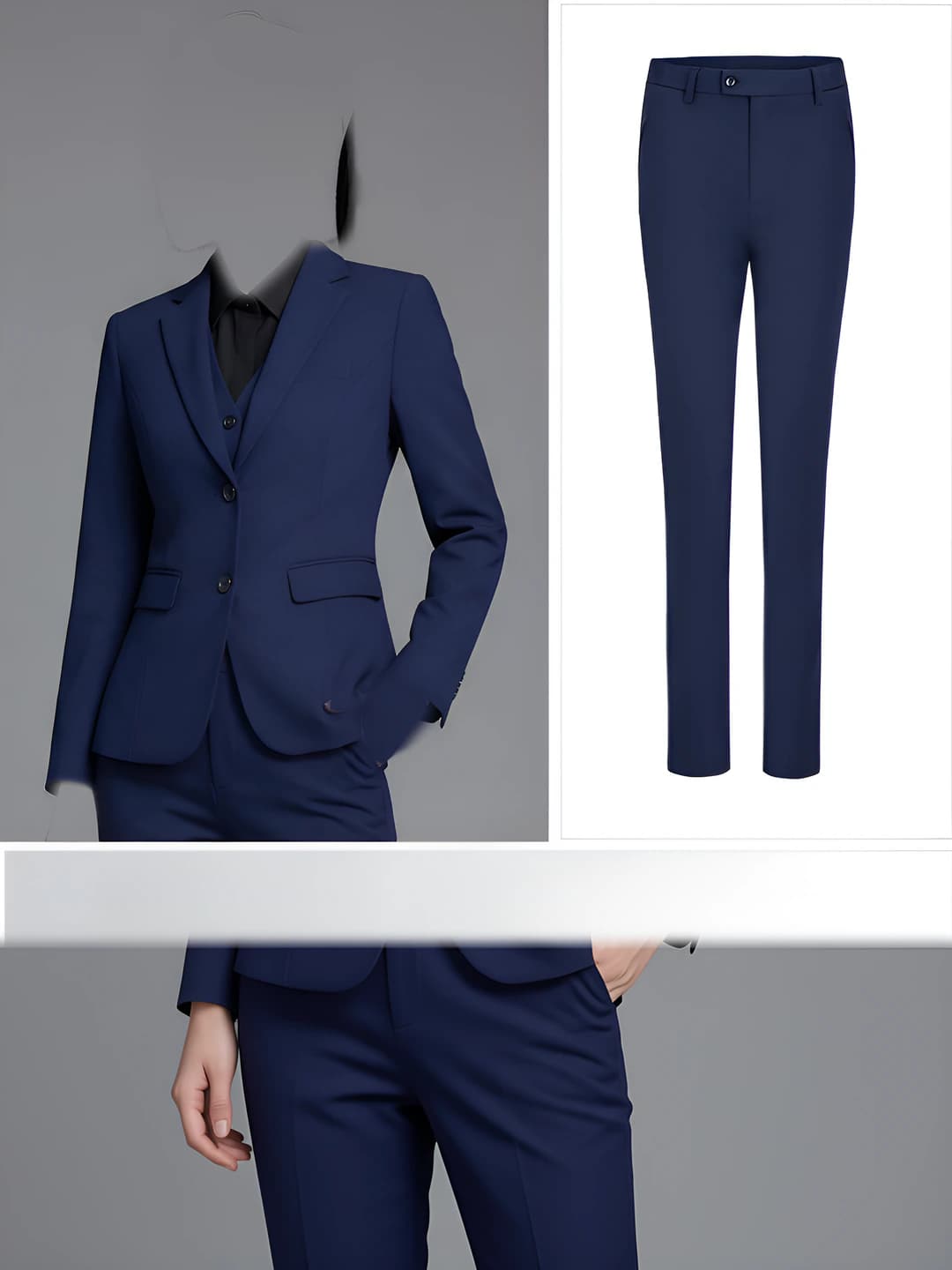 Women's Navy [Suit + Trousers]