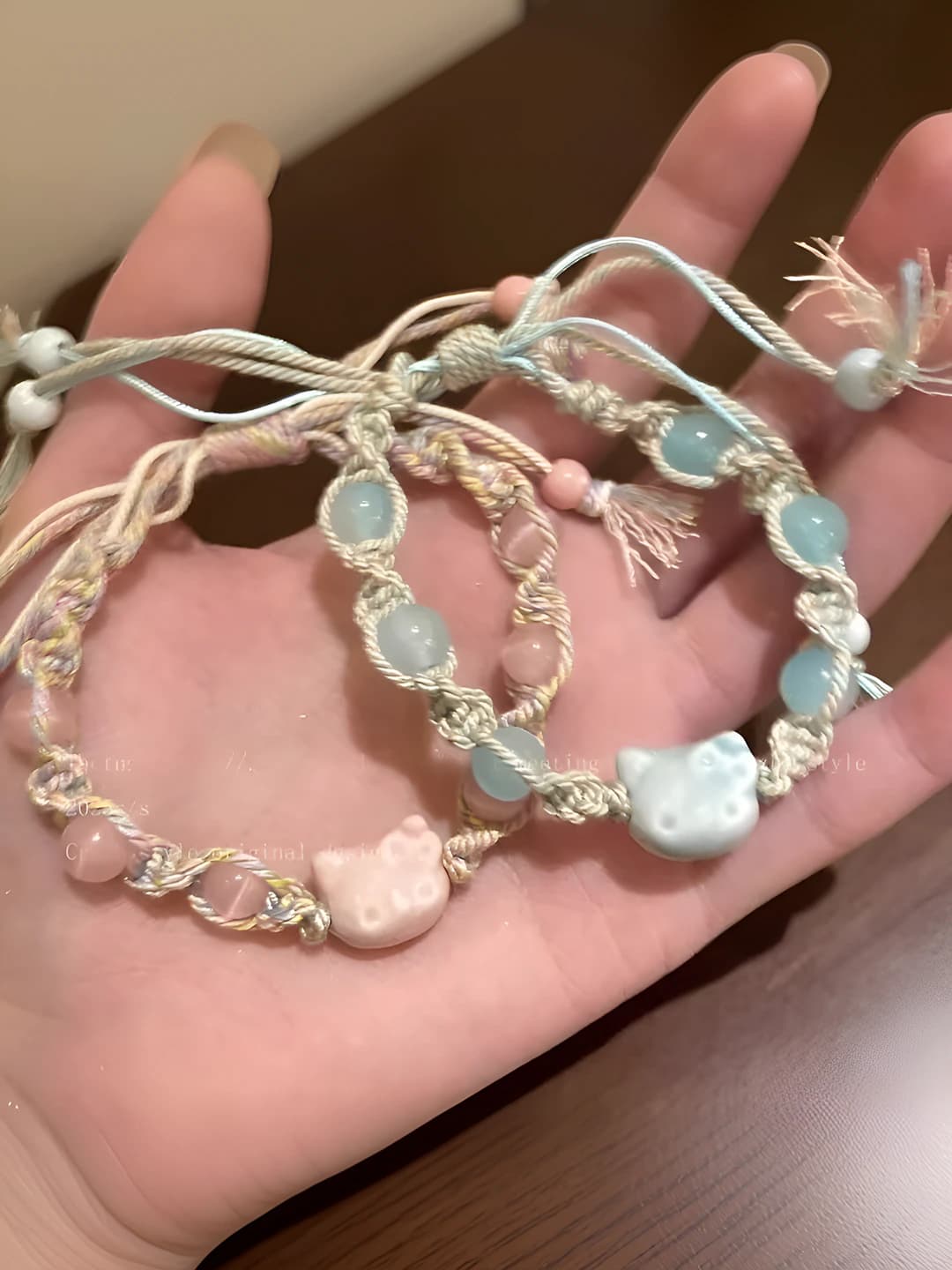 Ceramic KT cat (1265 pink + 1272 blue), gift box, 2 pcs
