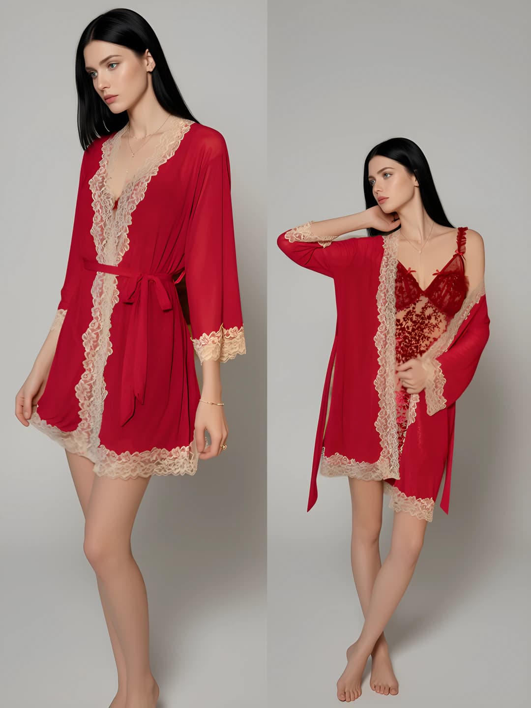Wine Red (Outer Coat + Belt)
