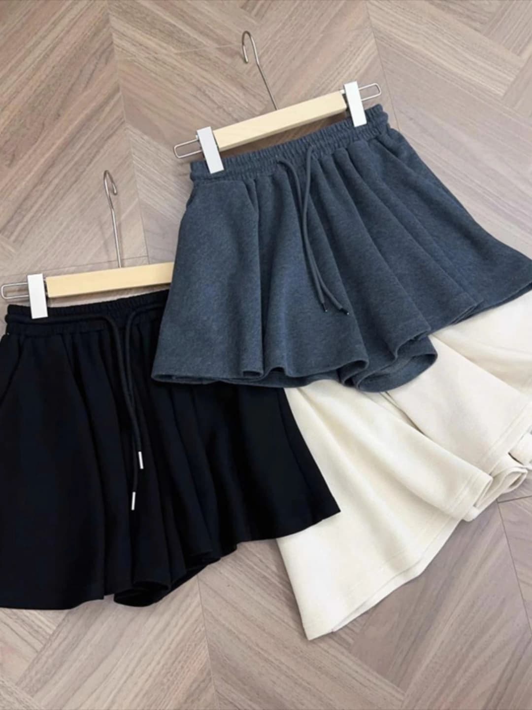 Women's 2026 summer high waist stretch straight cut long trousers style skort