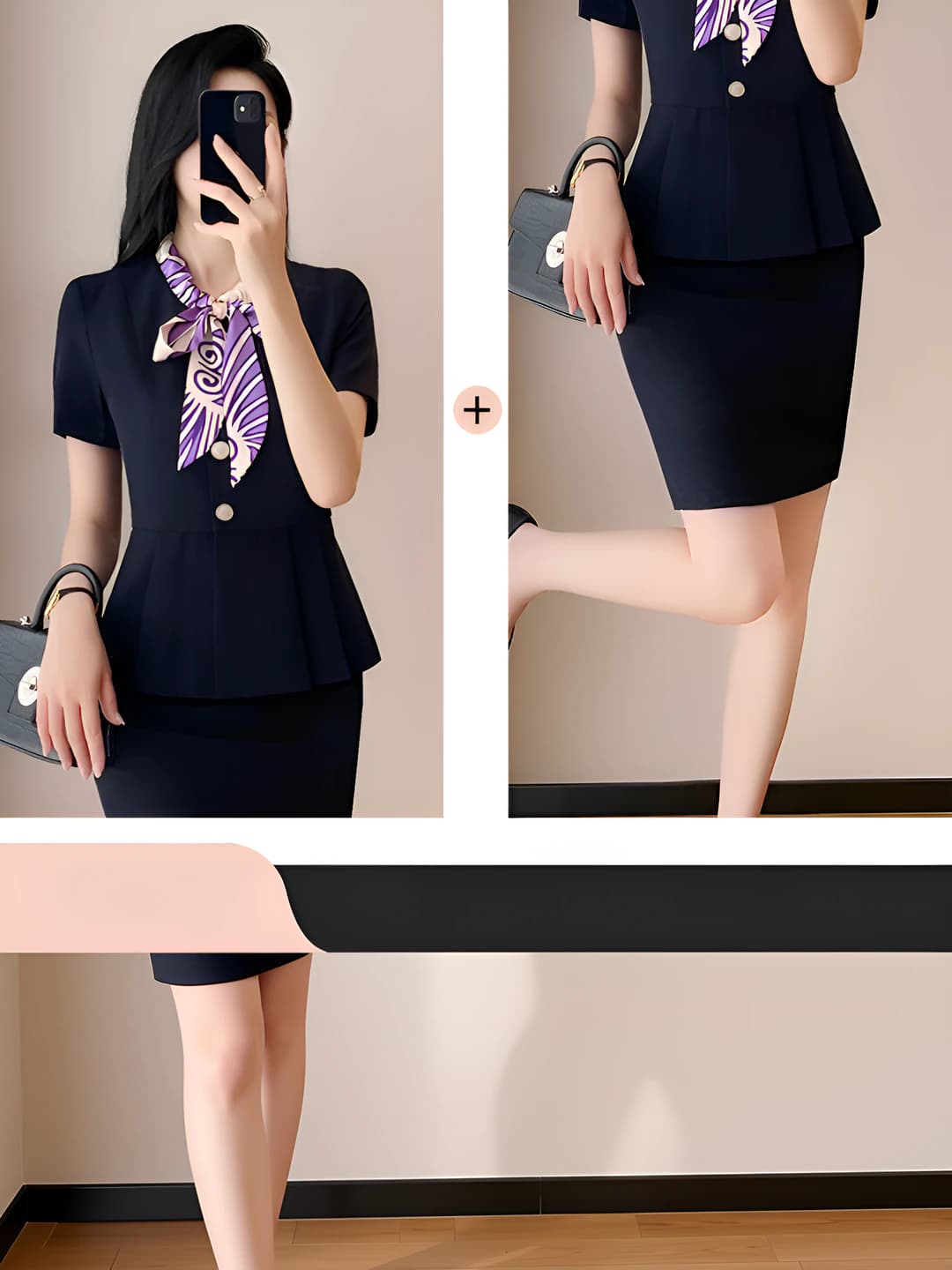 Navy Jacket + Navy Skirt