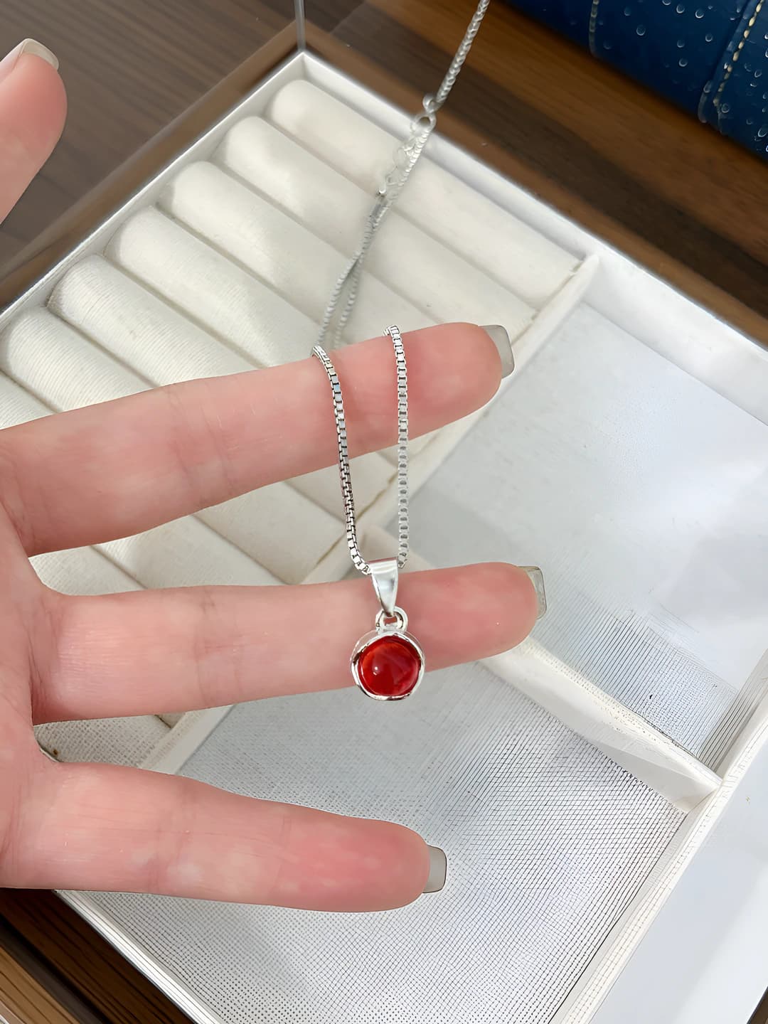 Red moon necklace