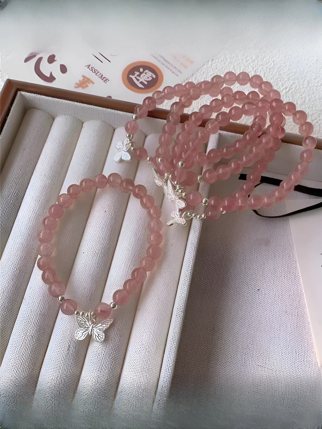 Women's Japanese-Korean style sweet and fresh bracelet, handmade glass and glaze material, with music note design element