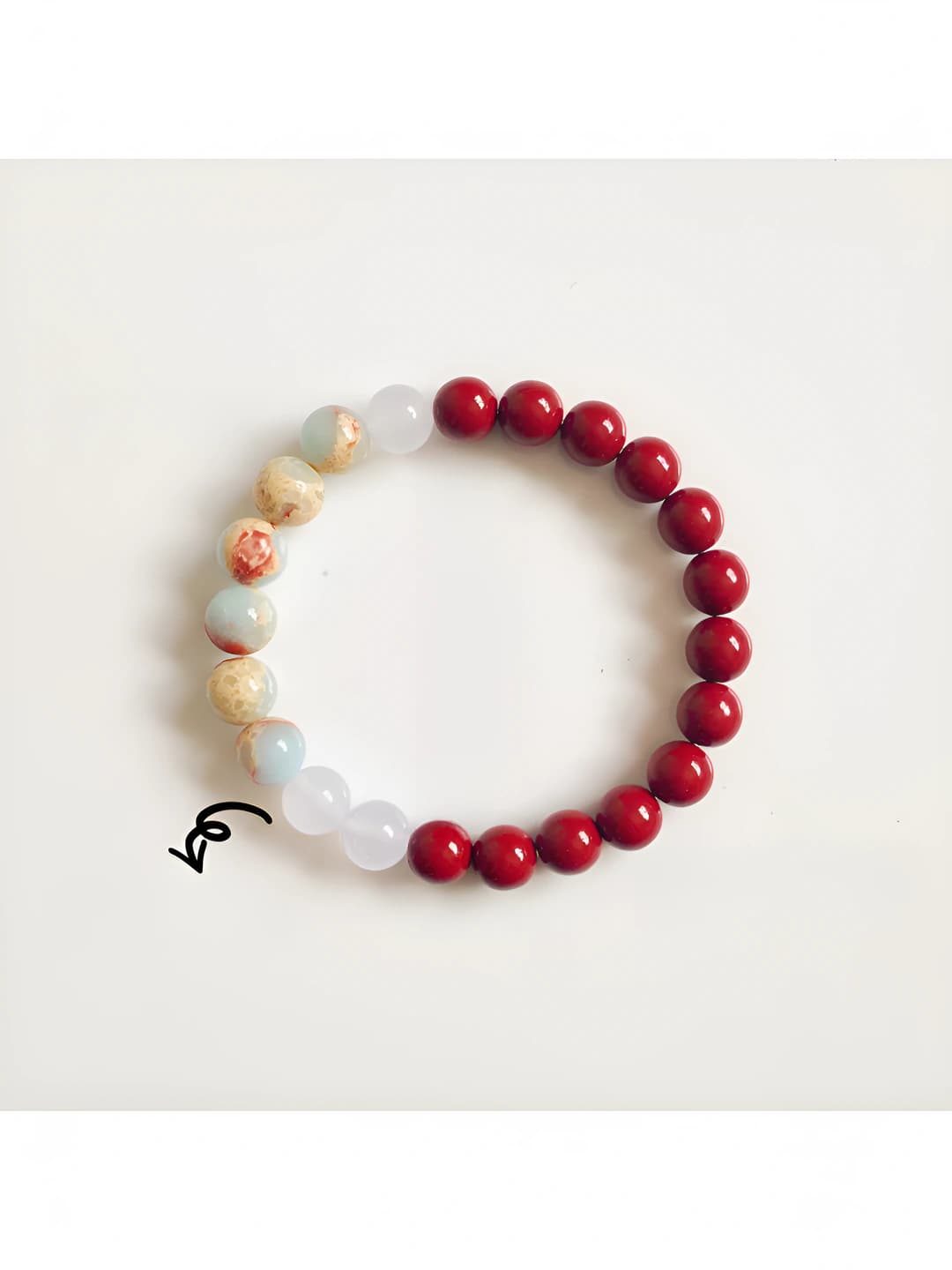New Chinese style cinnabar bracelet for birth year with white jade, unisex