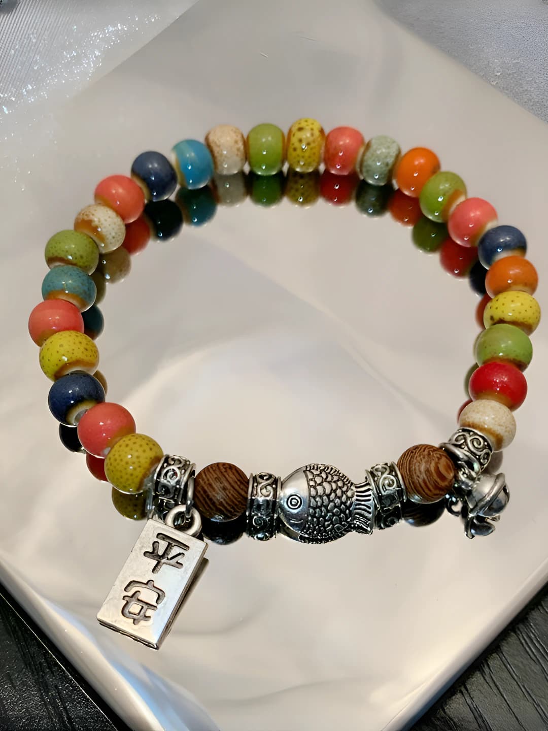 M1055 [Colorful bead bracelet, Koi]
