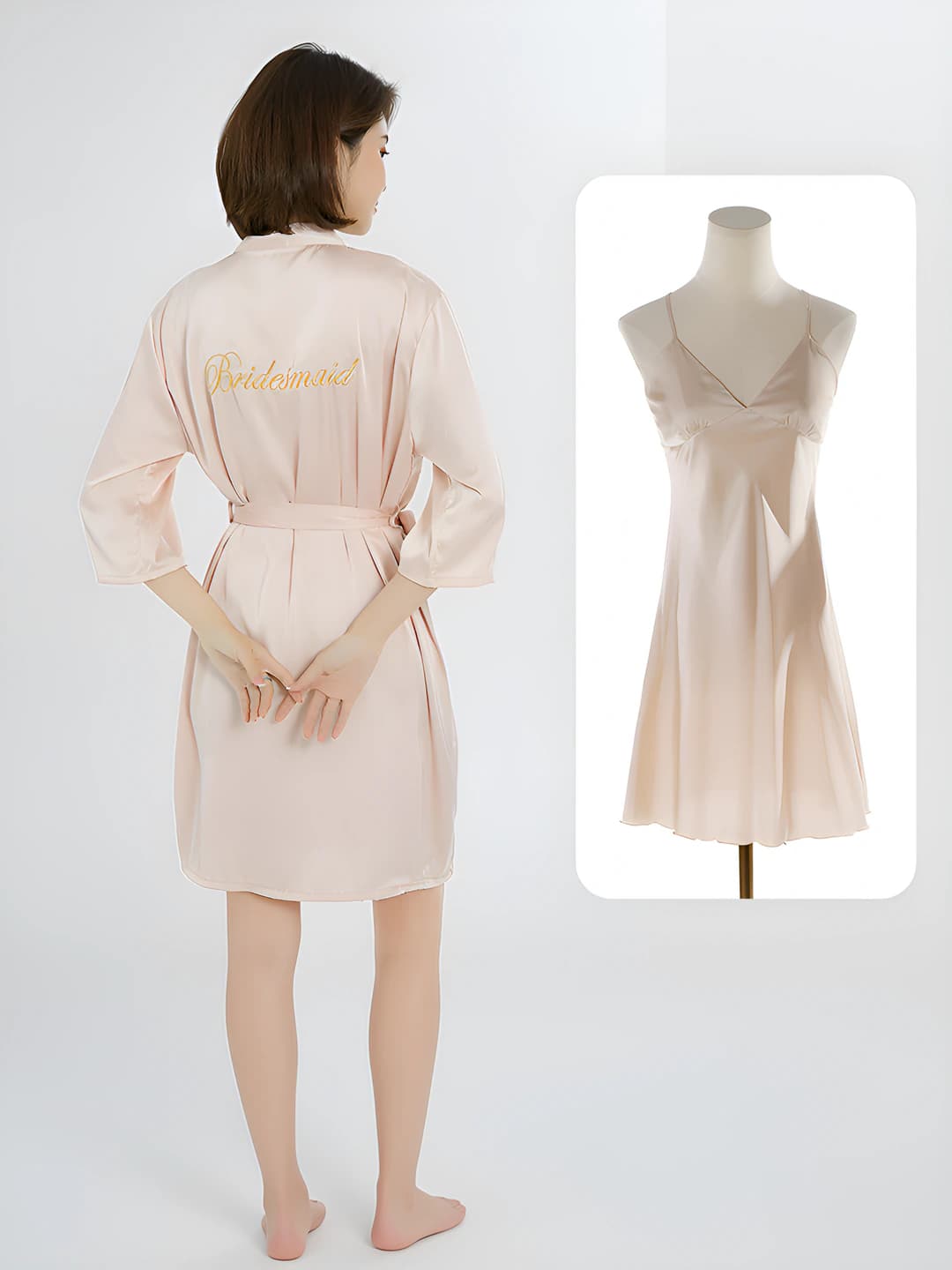 Women's satin house robe (bridesmaid morning robe)
