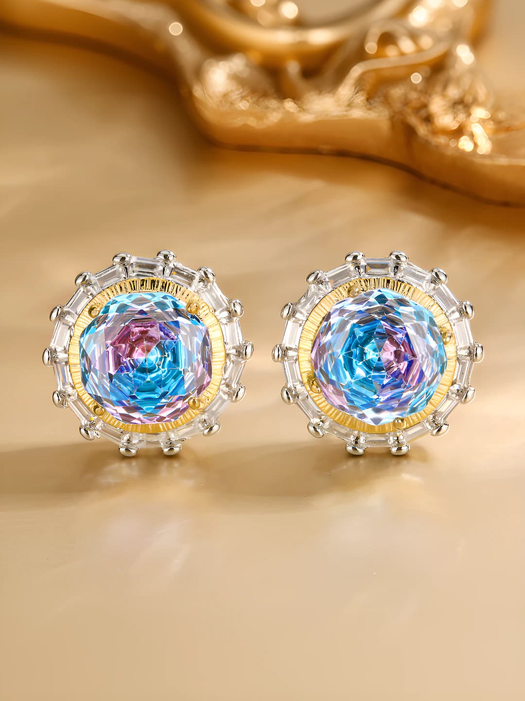 Light blue stud earrings
