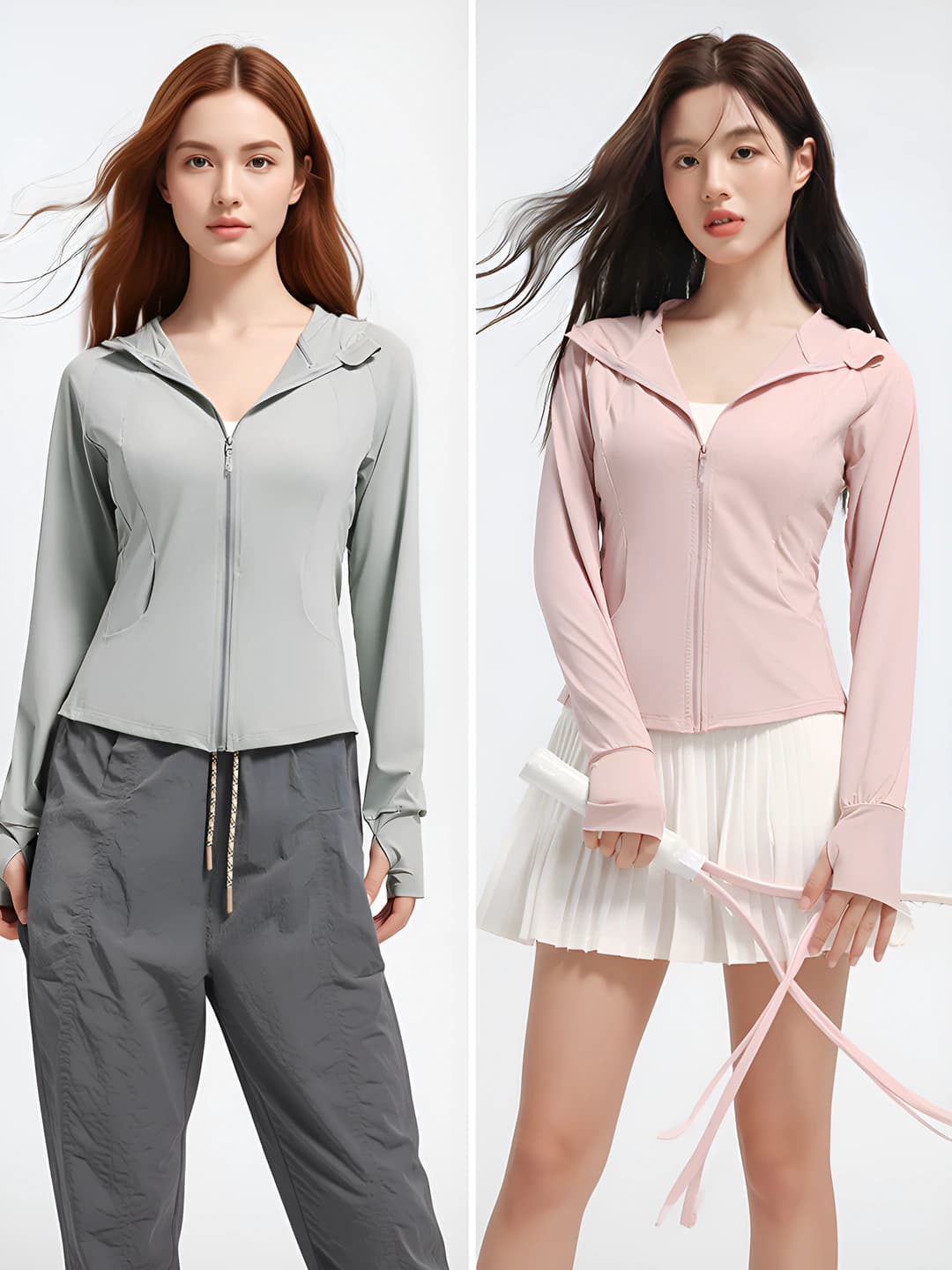 Sakura pink + Cloud grey, 2 pcs