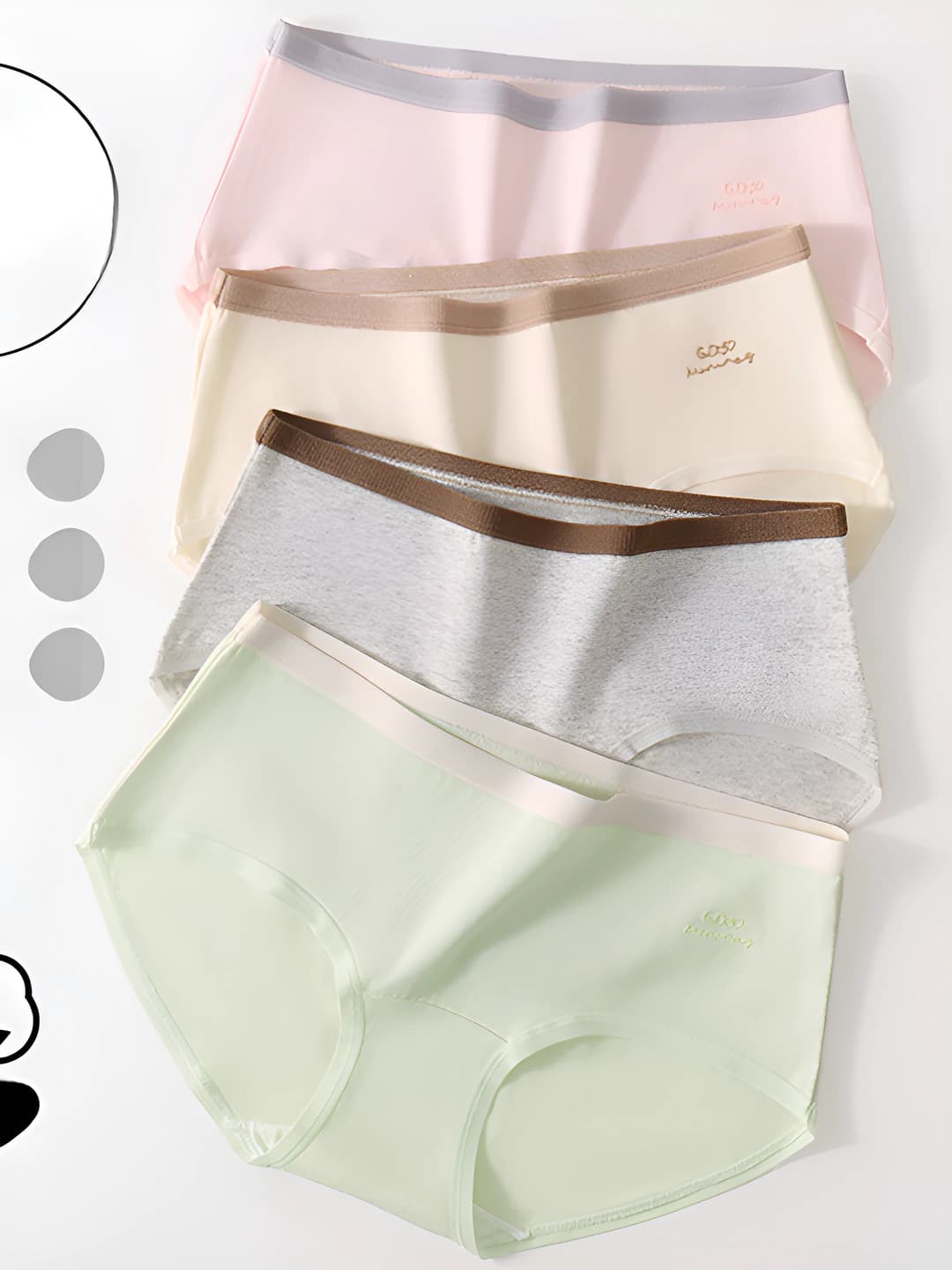 Women's pure cotton briefs, mid-waist, thin, breathable, seamless, hip-lifting, letter and color-block pattern, all-season