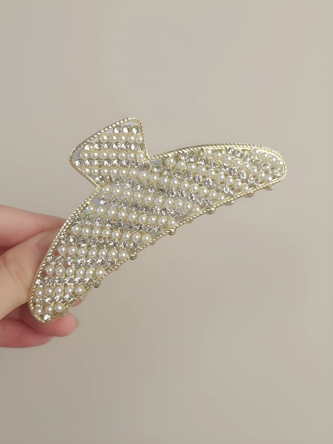 Gold - Moon pearl + rhinestone