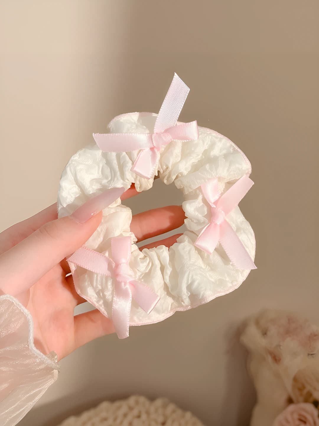 Розовый, бант, 11 см
