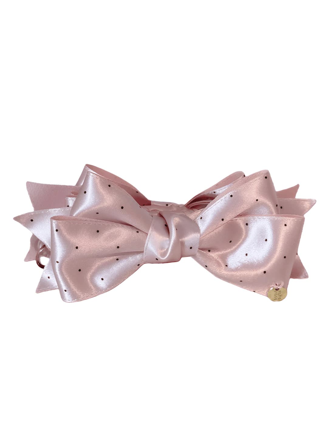 Polka dot bow clip Pink