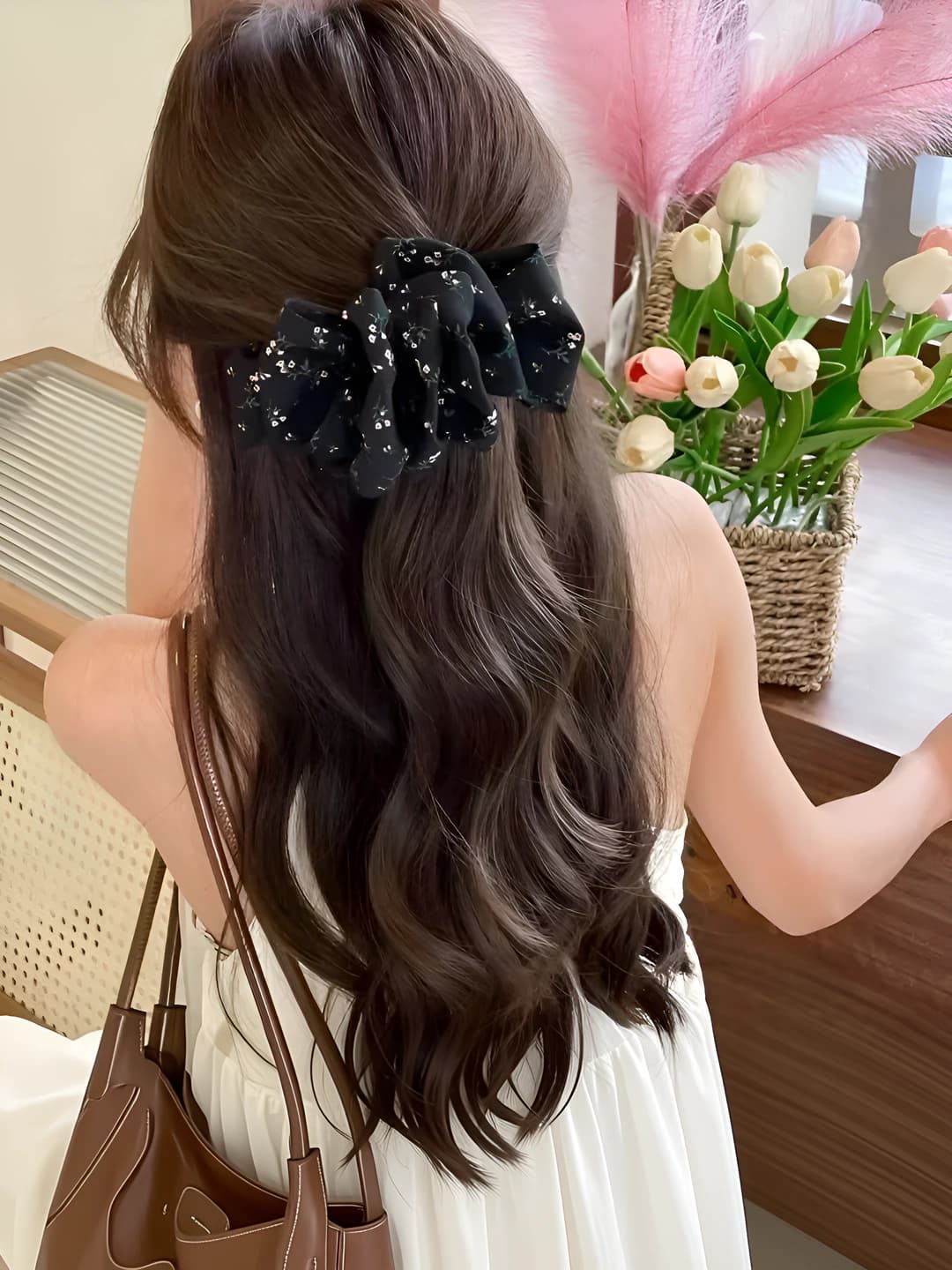 3#Black floral - approx. 12 cm