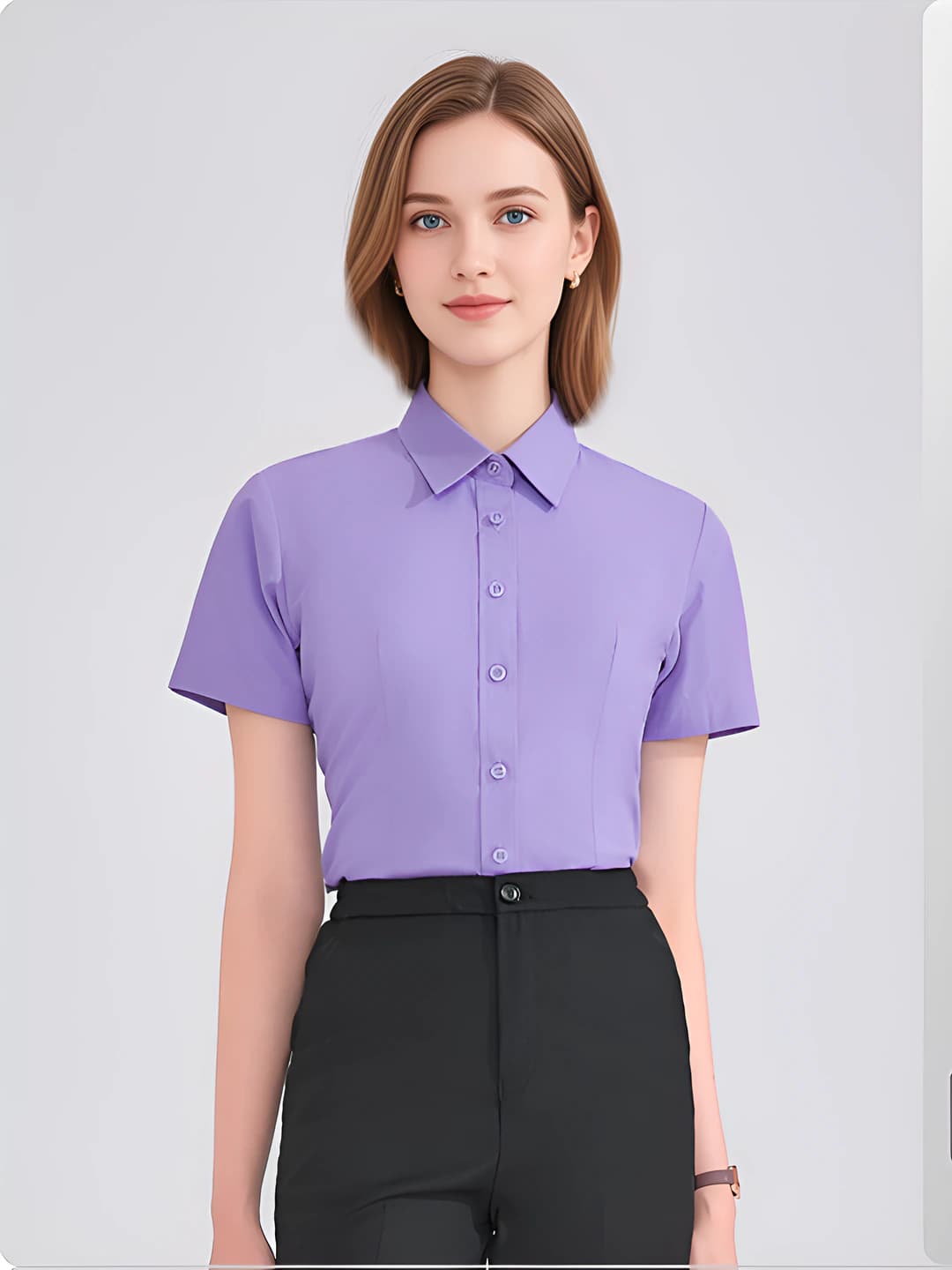 Women's purple short sleeve