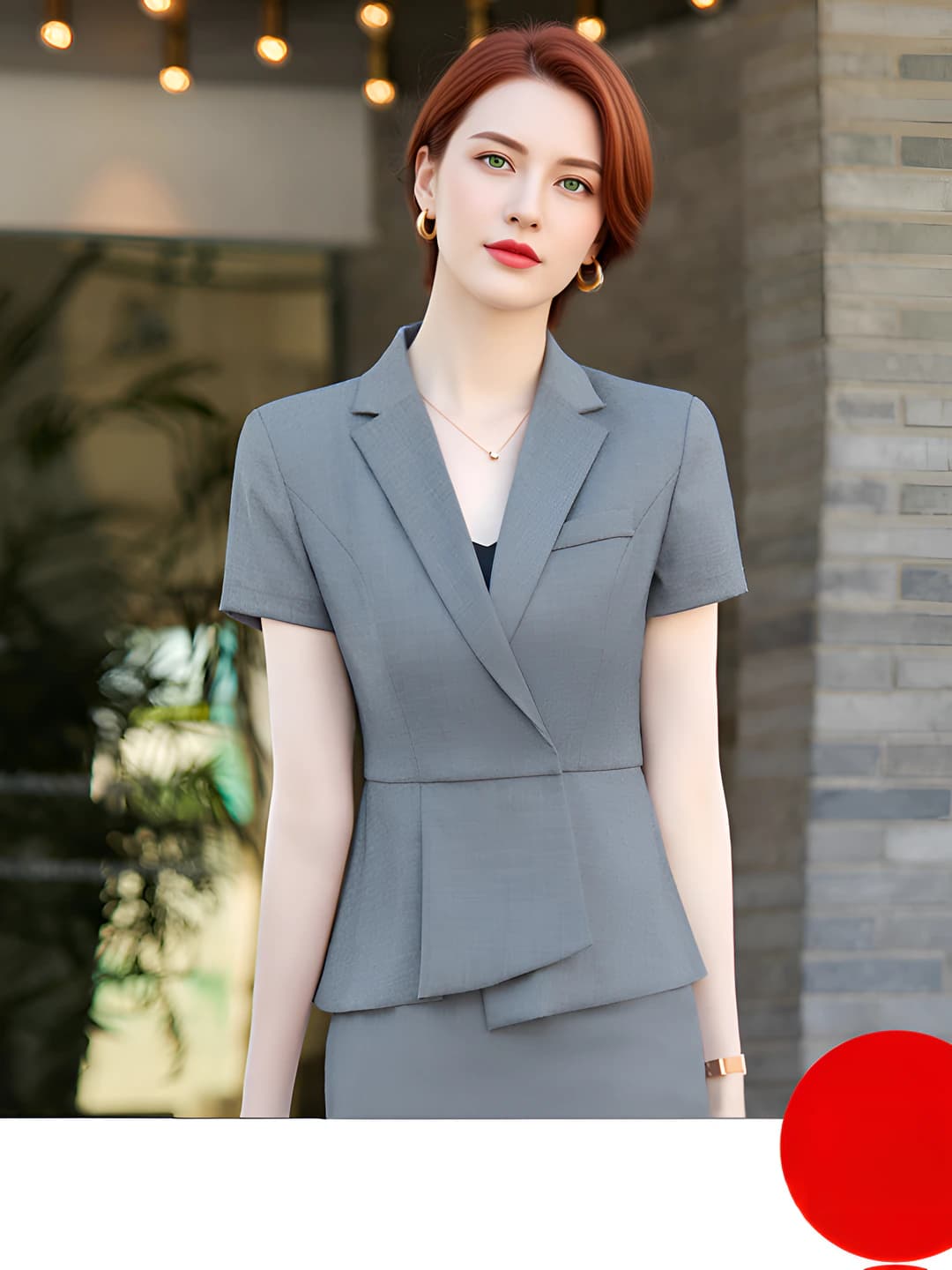 Hidden button - Grey blazer