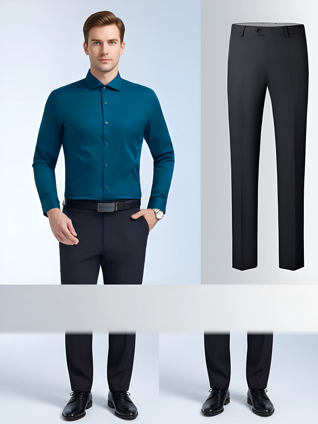 Men's dark green long-sleeve shirt + K1815 pants