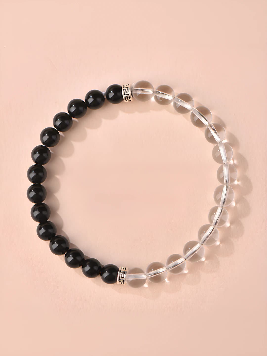 6mm Qora obsidian + oq kristal