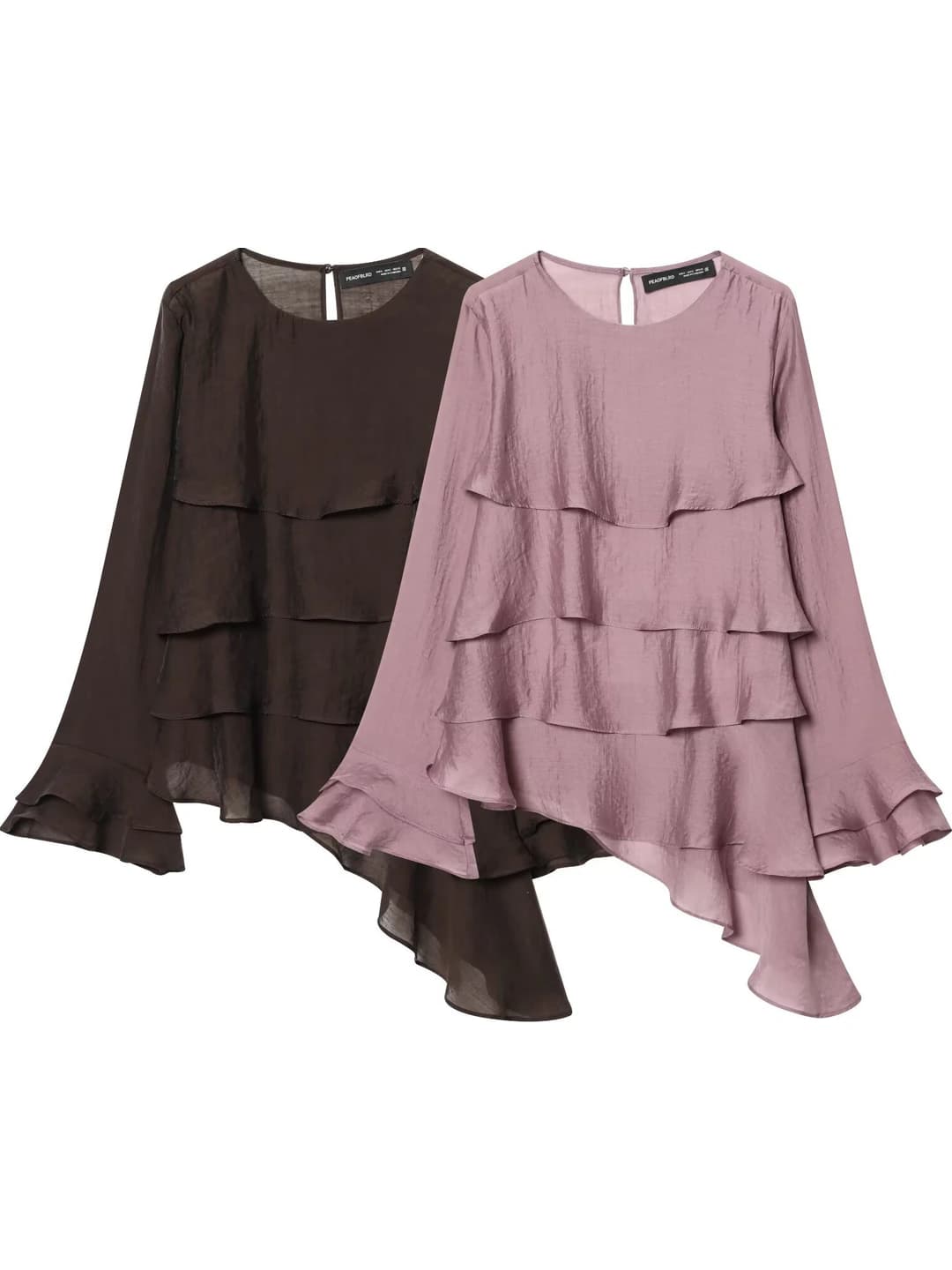 Women's loose fit top: 2026, 3D effect, solid colour, lapel collar, long sleeve, loose fit