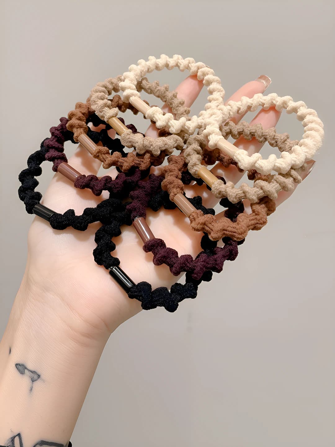 Beige+dark brown+black+khaki+white, 10 pcs, 5.5 cm