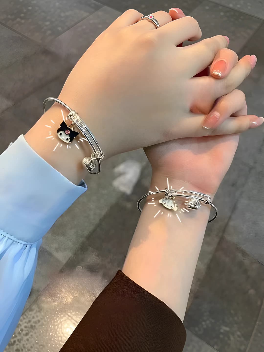 Sanrio Kuromi va Cinnamoroll qo'pol zanjirli qo'l zingilka, qizlar uchun
