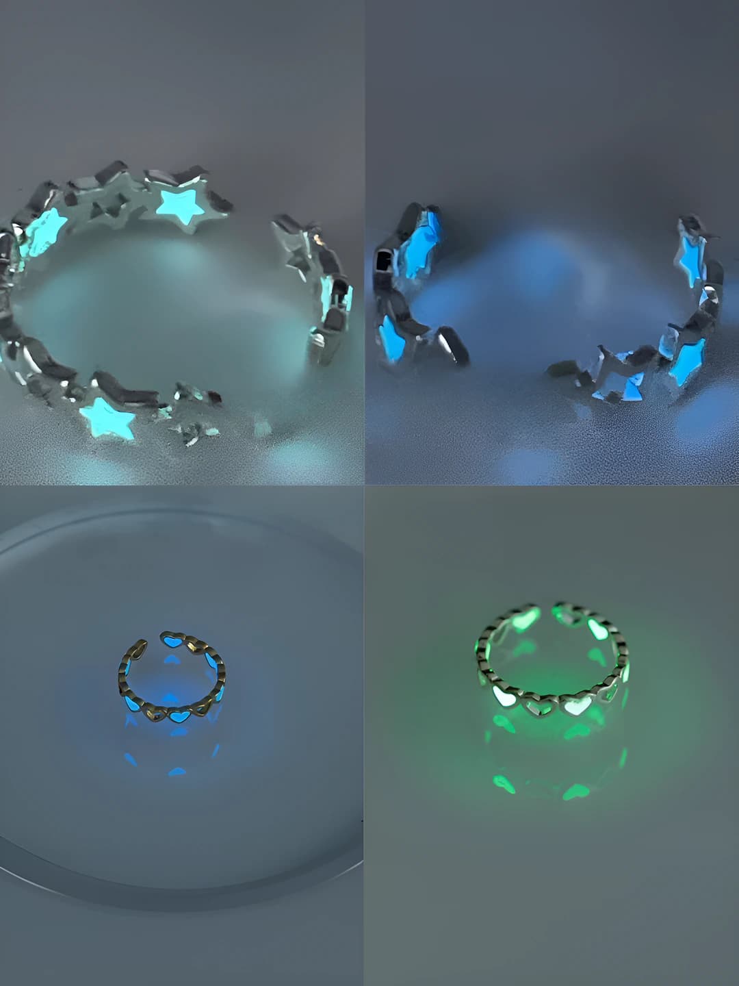 Glowing star ring made of zinc alloy in Korean style