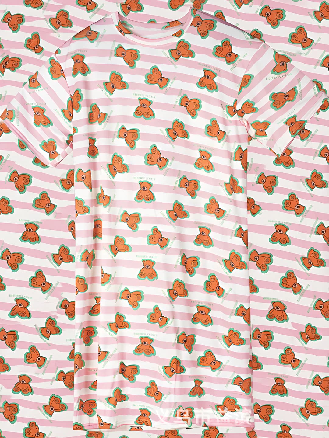 Pink striped, bear